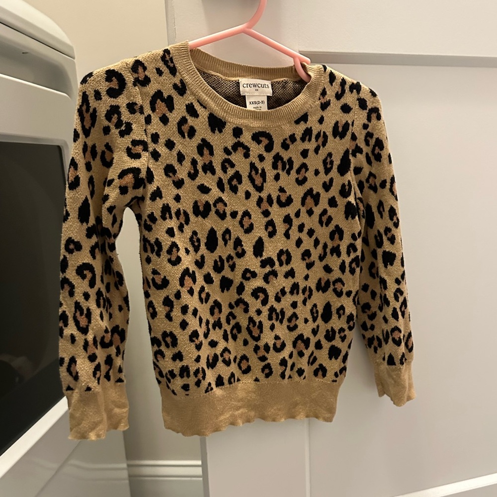 Crewcuts leopards sweater. Size XXS (2-3)
